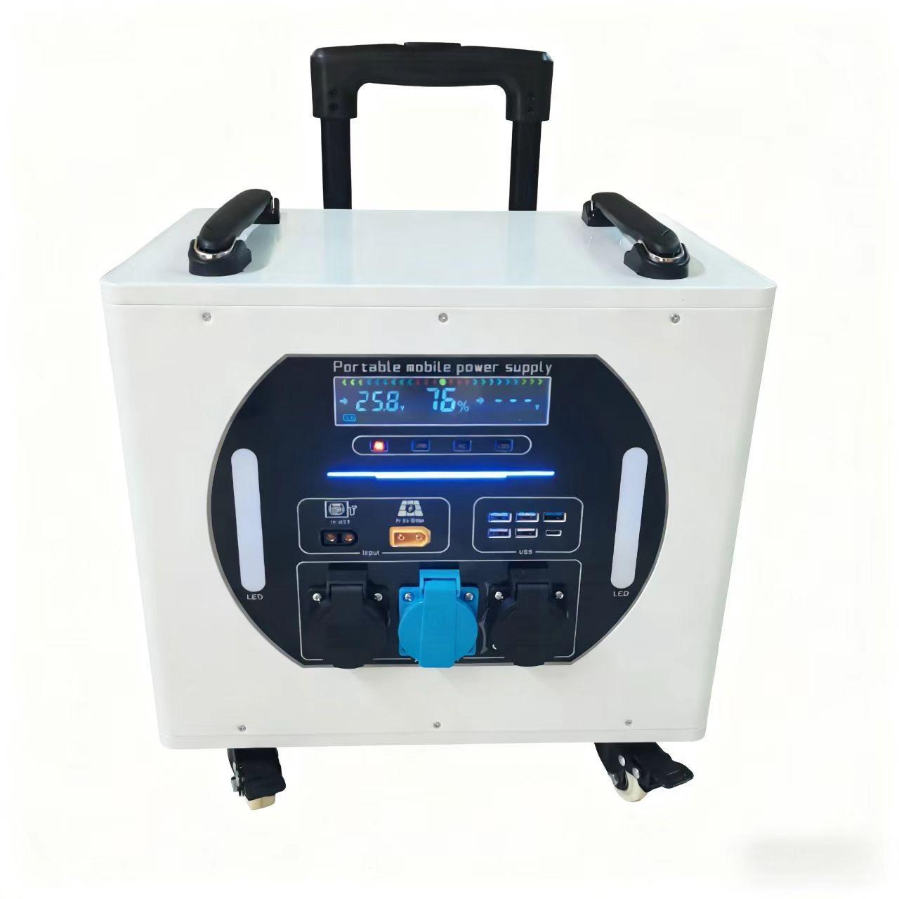 Outdoor Power Station - สถานีไฟฟ้าพกพาแบบกระเป๋าเดินทาง พรีเมียมเกรด 3000W พร้อมสายรัด สำหรับเก็บพลังงาน ใช้งานกลางแจ้งและในบ้าน