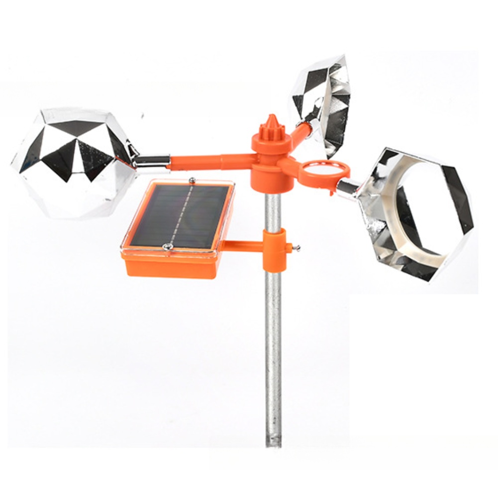 Outdoor Power Solutions - เครื่องไล่นกสีส้มสำหรับสวนและพื้นที่กลางแจ้ง โซลูชั่นควบคุมนกที่มีประสิทธิภาพ ระบบไล่นกแบบหมุนด้วยลม