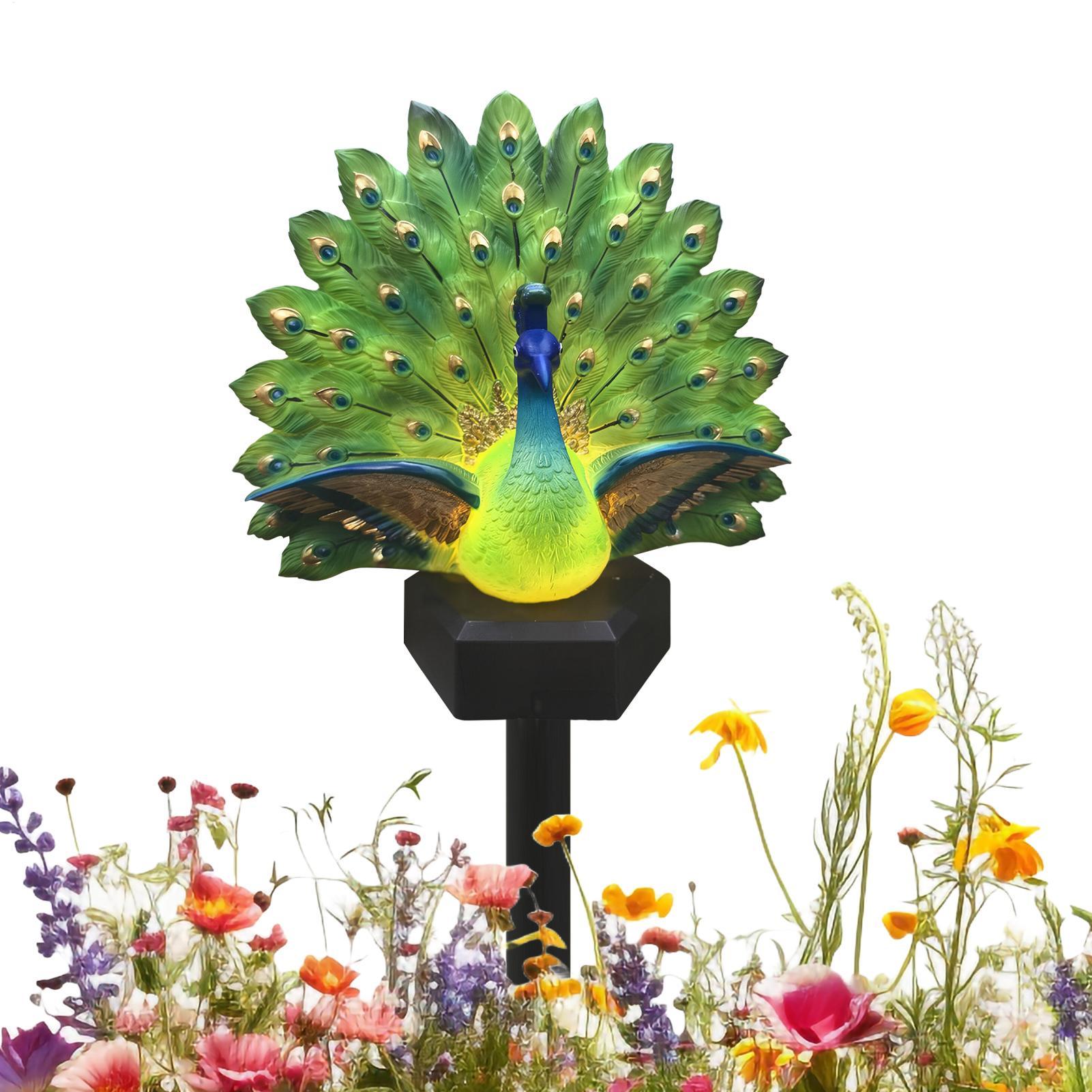 Outdoor Yard Power Stake - ของตกแต่งรูปนกพลังงานแสงอาทิตย์ ป้ายตกแต่งกันน้ำพลังงานแสงอาทิตย์สำหรับสนามหญ้ากลางแจ้ง ตกแต่งสนามหญ้า ทางเดินภายนอก