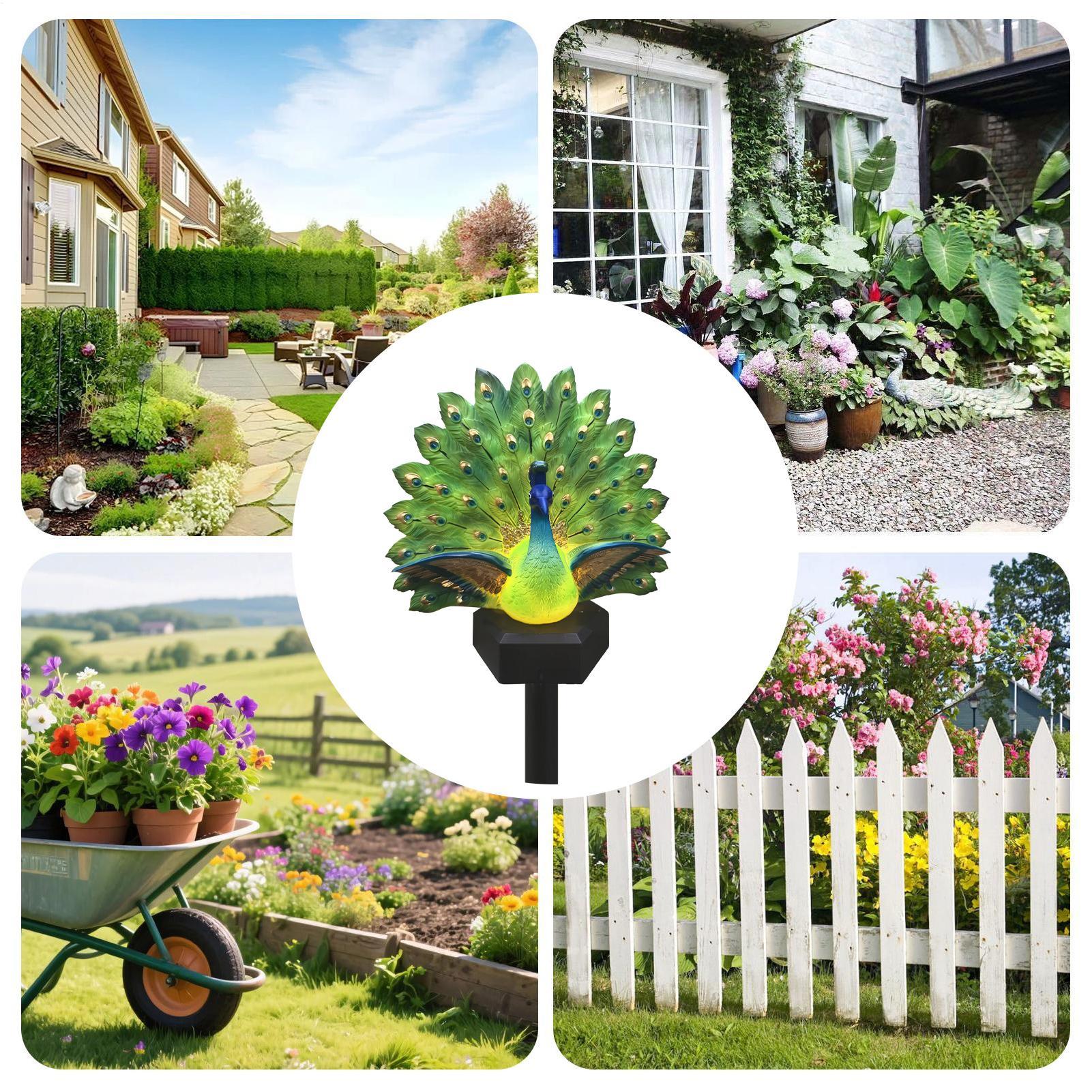 Outdoor Yard Power Stake - ประติมากรรมนกพลังงานแสงอาทิตย์สำหรับตกแต่งสวน กันน้ำ ใช้พลังงานแสงอาทิตย์ เหมาะสำหรับตกแต่งสนามหญ้า ทางเดินกลางแจ้ง