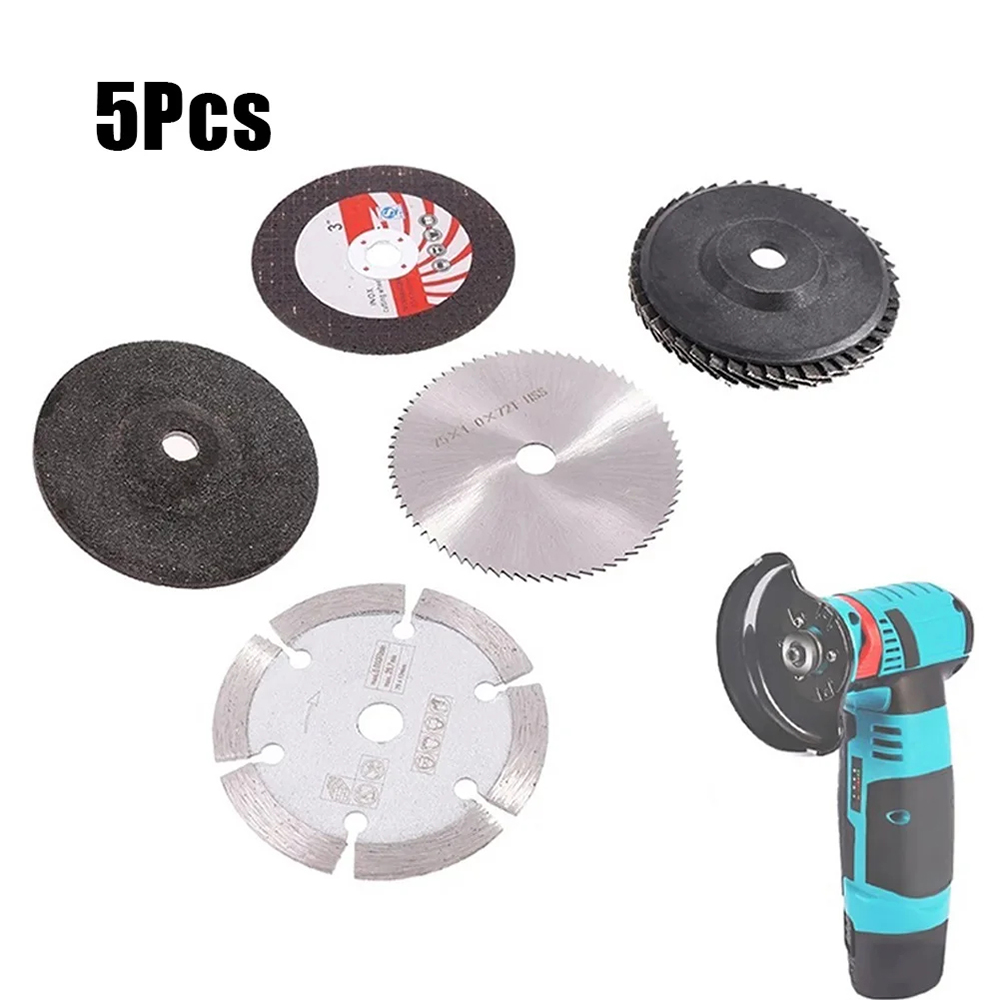 Stump Grinder Attachment - 5 ชิ้นแผ่นตัด 75 มิลลิเมตรใบเลื่อยวงเดือนบดล้อ, สําหรับบดเหล็กตัด Home