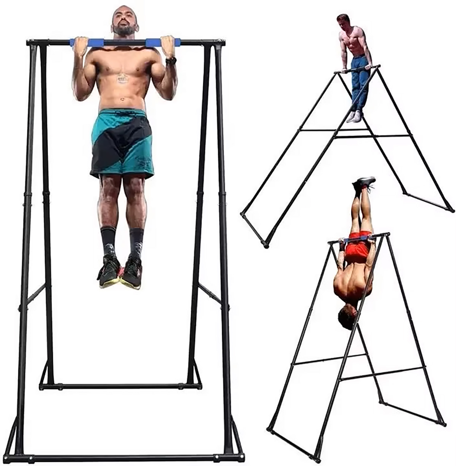 Outdoor Power Tower Pull Up Bar - บาร์โหนคุณภาพดีสำหรับออกกำลังกายที่บ้าน แบบพับได้ บาร์ดิปอเนกประสงค์ แท่นออกกำลังกายกลางแจ้ง