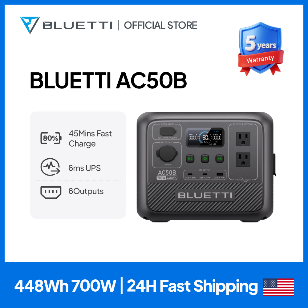 Outdoor Power Wash - สถานีไฟฟ้าพกพา BLUETTI AC50B 700W 448Wh แบตเตอรี่
