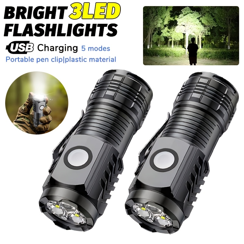 Outdoor Power Supply - ไฟฉายพกพาขนาดเล็กแบบ LED พลังสูง ใช้ได้ที่ปลายนิ้ว กันน้ำ เหมาะสำหรับเดินป่า