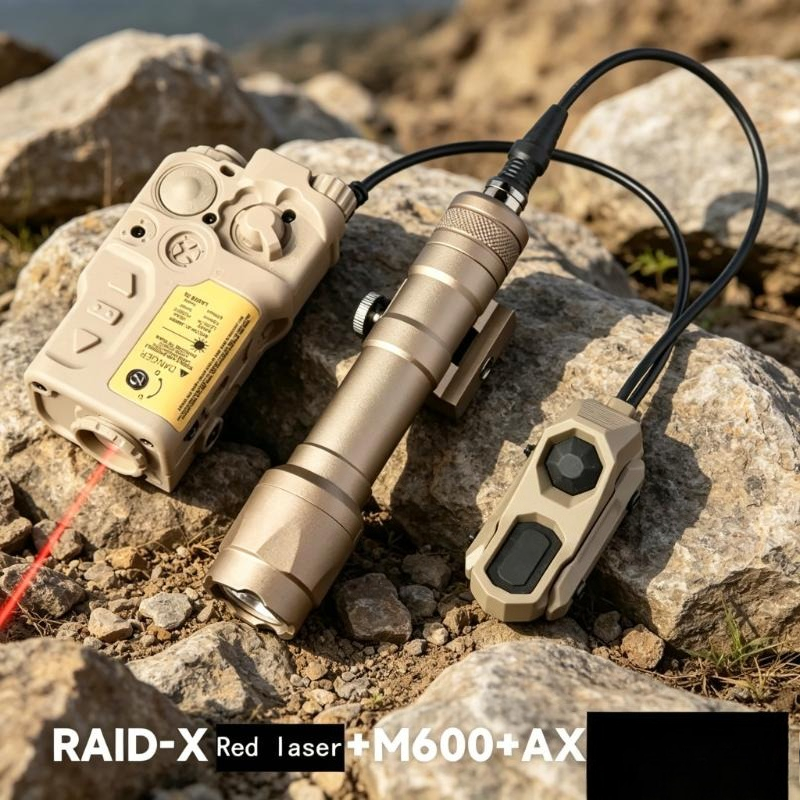Outdoor Power Parts - ชุดอุปกรณ์ยุทธวิธี Green Ray แบบปรับได้ พร้อมโหมดคงที่และโหมดกระพริบ, ชุดแบตเตอรี่สำรอง