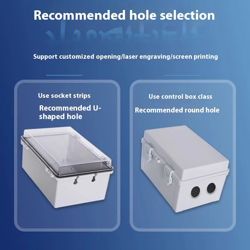 Outdoor Power Board Box - กล่องกันน้ำสำหรับปลั๊กไฟกลางแจ้ง ฝาครอบป้องกันฝน สำหรับแท่นชาร์จ กล่องพลาสติกสำหรับติดตั้งภายนอกอาคาร