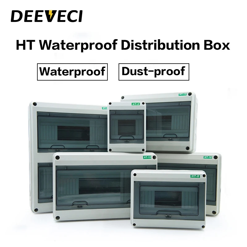 Outdoor Power Board Box - กล่องจำหน่ายพลาสติก HT-5/8/12/15/18/24กล่องจำหน่ายกล่อง MCB กันน้ำกล่องกระจายสินค้ากล่องเชื่อมต่อกันน้ำ