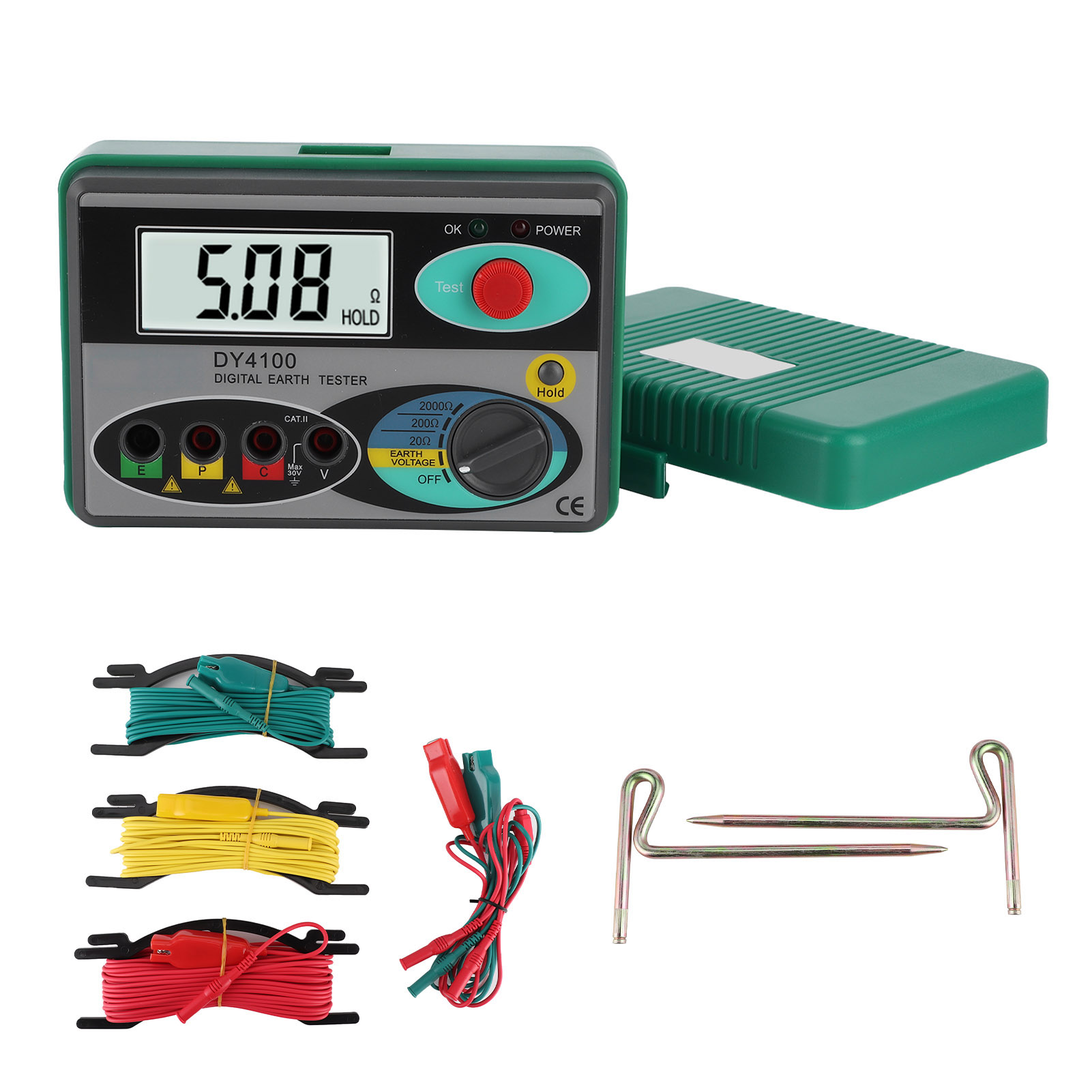 Outdoor Power Solutions - DY4100 เครื่องทดสอบความต้านทานดินแบบดิจิตอล 3 สาย สำหรับระบบไฟฟ้า อุปกรณ์ไฟฟ้า