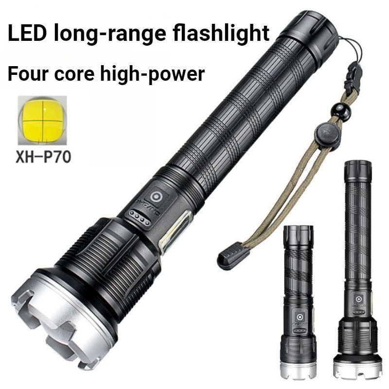 Outdoor Power Meter - ไฟฉาย LED กำลังสูงแบบยืดหดได้ ระยะไกล แสดงพลังงาน ซูมได้