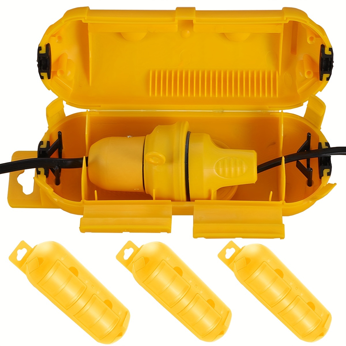 ฝาครอบสายไฟสีเหลืองแบบขยายได้พ - Outdoor Power Outlet Box บทวิจารณ์และราคา