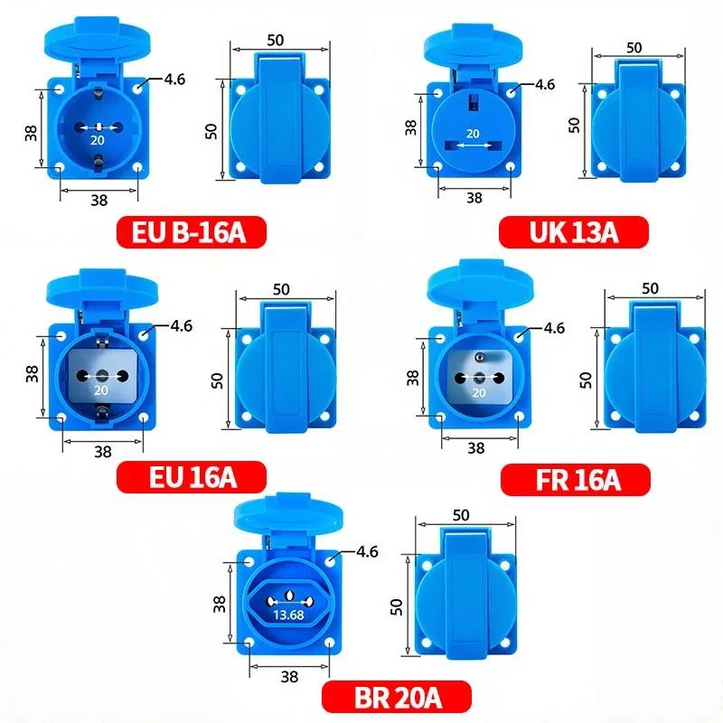IP54 16A ปลั๊กไฟอุตสาหกรรมแบบก - Outdoor Power Outlet Box บทวิจารณ์และราคา