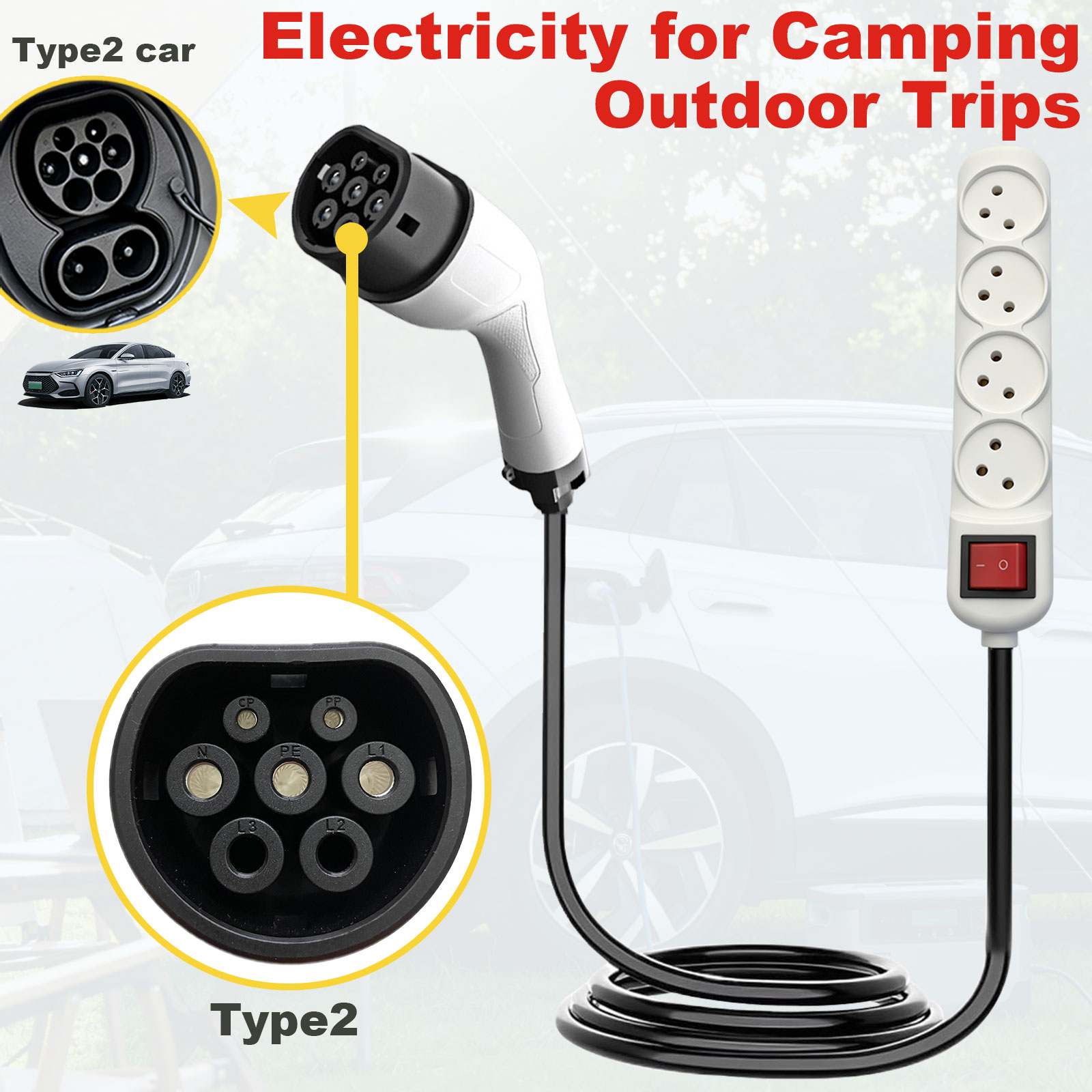 อะแดปเตอร์ปล่อยไฟฟ้า Type2 V2L - Outdoor Power Station บทวิจารณ์และราคา