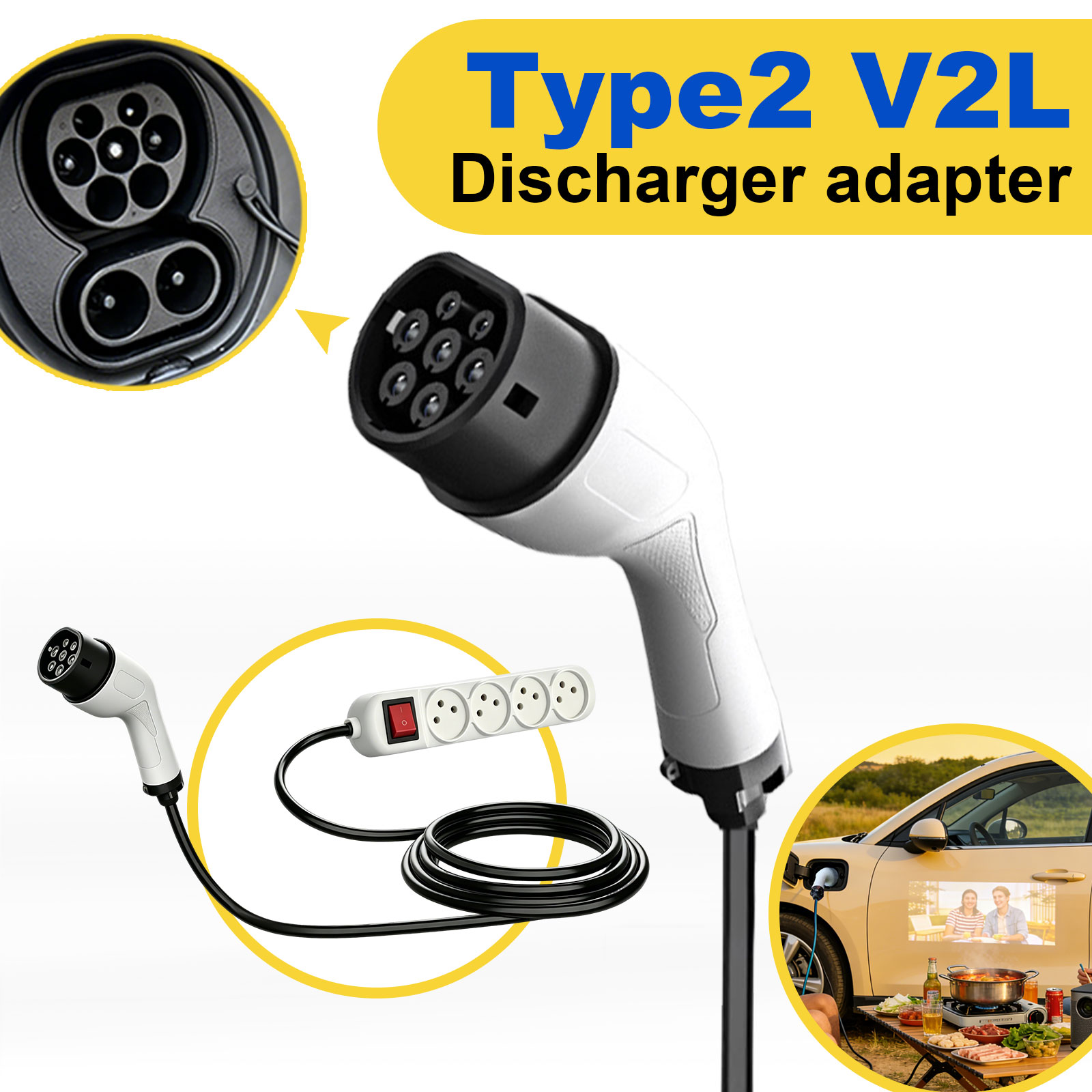 อะแดปเตอร์ปล่อยไฟฟ้า Type2 V2L - Outdoor Power Station บทวิจารณ์และราคา