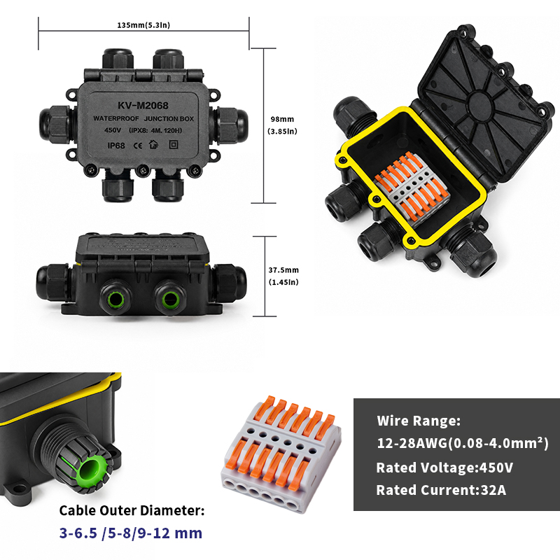กล่องต่อสายไฟกันน้ำ IP68 แบบ 2 - Outdoor Power Outlet Box บทวิจารณ์และราคา